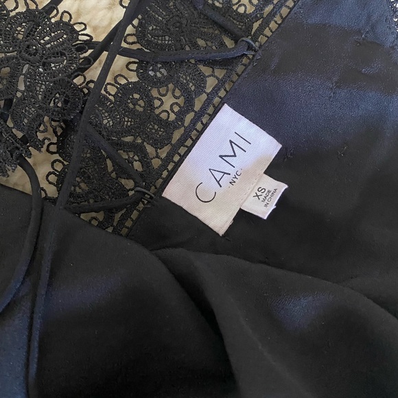 CAMI NYC Charlie Lace Back Silk Black Top size XS - Picture 4 of 5